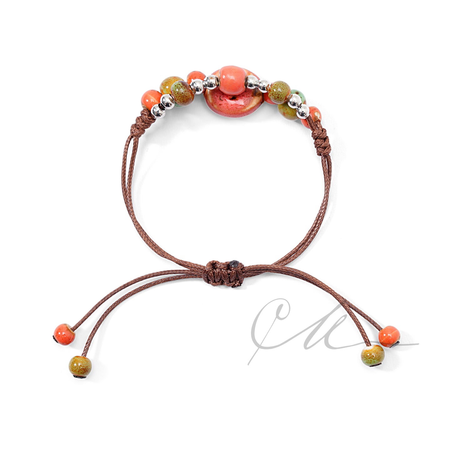 Lina | Handmade Double-Layer Ceramic Bead Bracelet β Soft Mint & Blush Tones