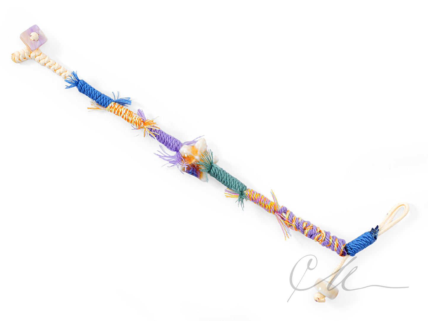 Mira | Handmade Ceramic Star Tibetan Cord Bracelet – Celestial Blues & Greens