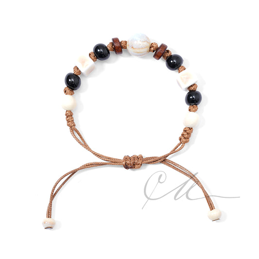 Tara | Handwoven Ceramic Bead Bracelet – Earth Tones